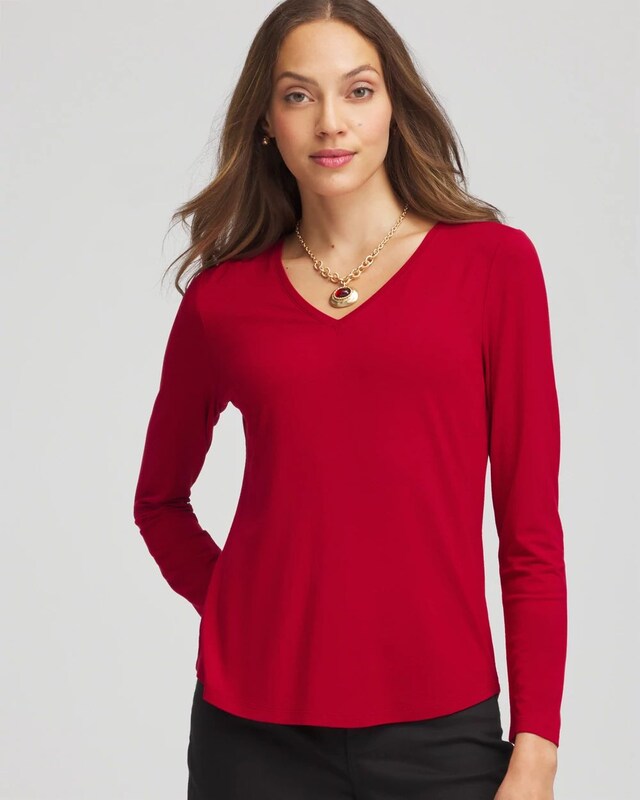 Touch of Cool V-Neck Layering Tee
